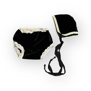 Little Willow Tree Black Velvet Bonnet And Bloomer Set